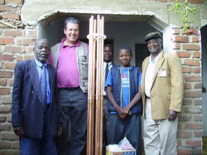 Dr Chipangula, colleagues and orgonite chembuster