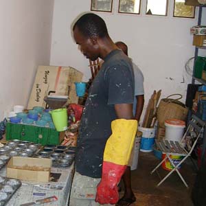 Dr. Nyerenga pouring muti orgonite