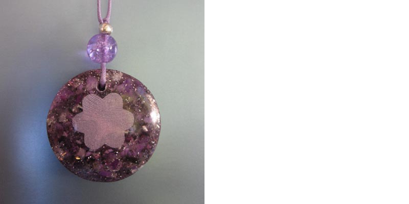 Orgone-ite* pendant with SBB coil and sugilite