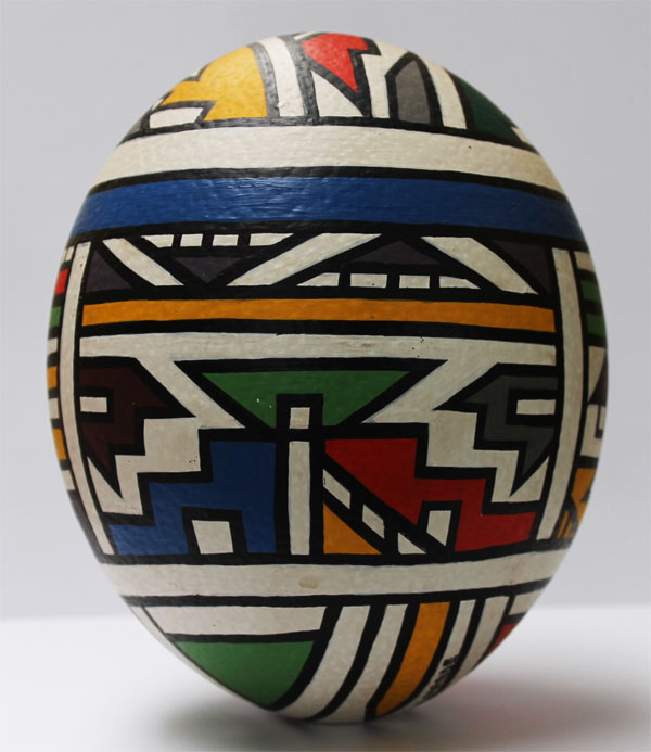 Painted ostrich egg by Angelina Ndimande