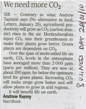 Do we need more rather than less co2? Common sense says yes!