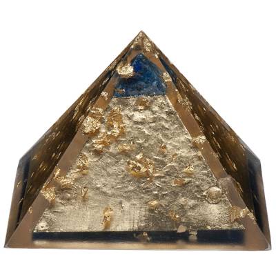 ,,orgonite pyramid with gold lap