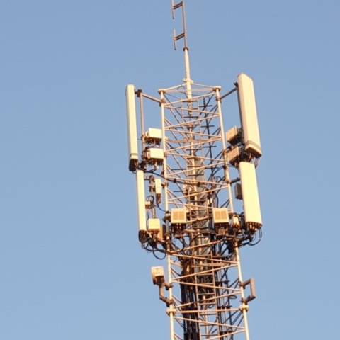 Newly upgraded cellphone tower with 5g panels