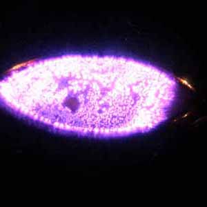 Gold orgonite Kirlian photography orgonite from gold shows great brilliance in Kirlian photos
