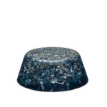 towerbuster orgonite rond bleu avec particules métalliques tachetées et pierres lapis lazuli bleu foncé, forme conique