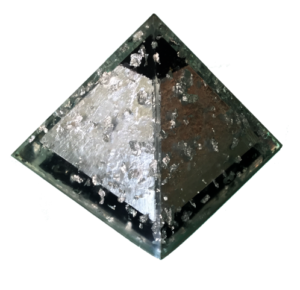 Silver & Shungite Pyramid back view