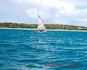 Leeward beach of Benguerra, beautiful blue water