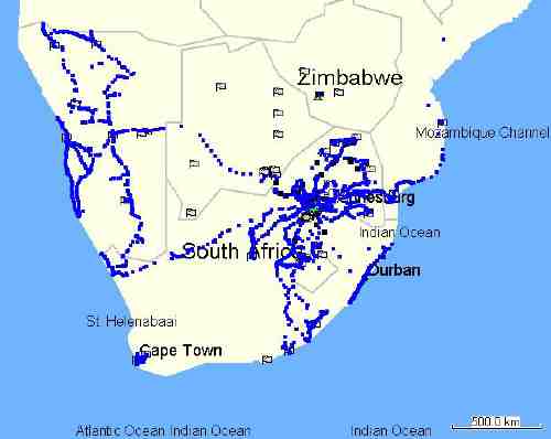 Orgonite distribution map