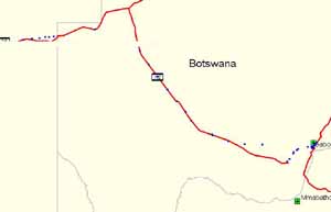 Transkalahari Highway from Gaborone to Gobabis