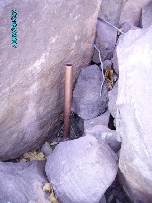 Hiding some orgonite in a cleft