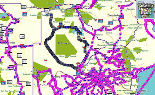 Orgonite Gifting Tour Botswana - orgonite gifted Botswana Map